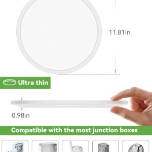 zemty 6pack 12 inch led flush mount ceiling light (white)